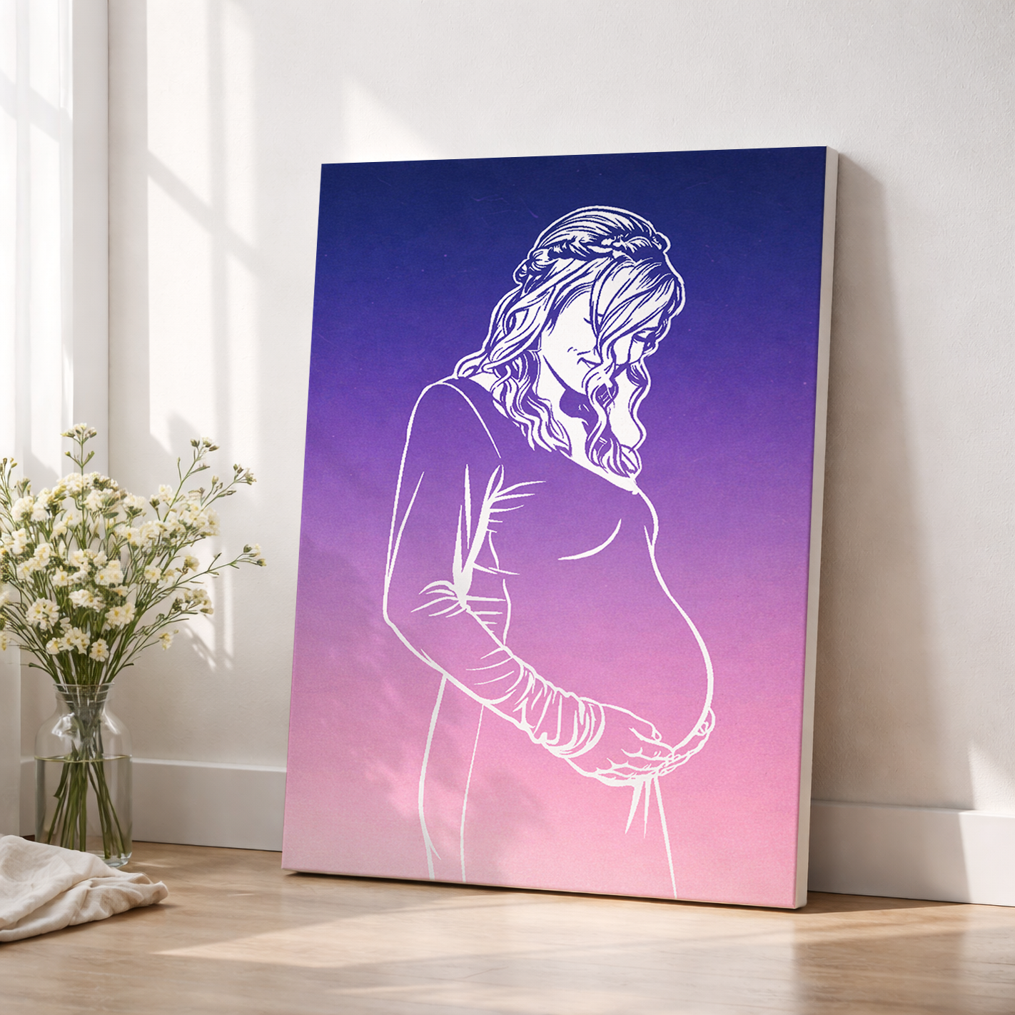 DIY Pregnancy Portrait Kit – Custom Acrylic Painting from Photo