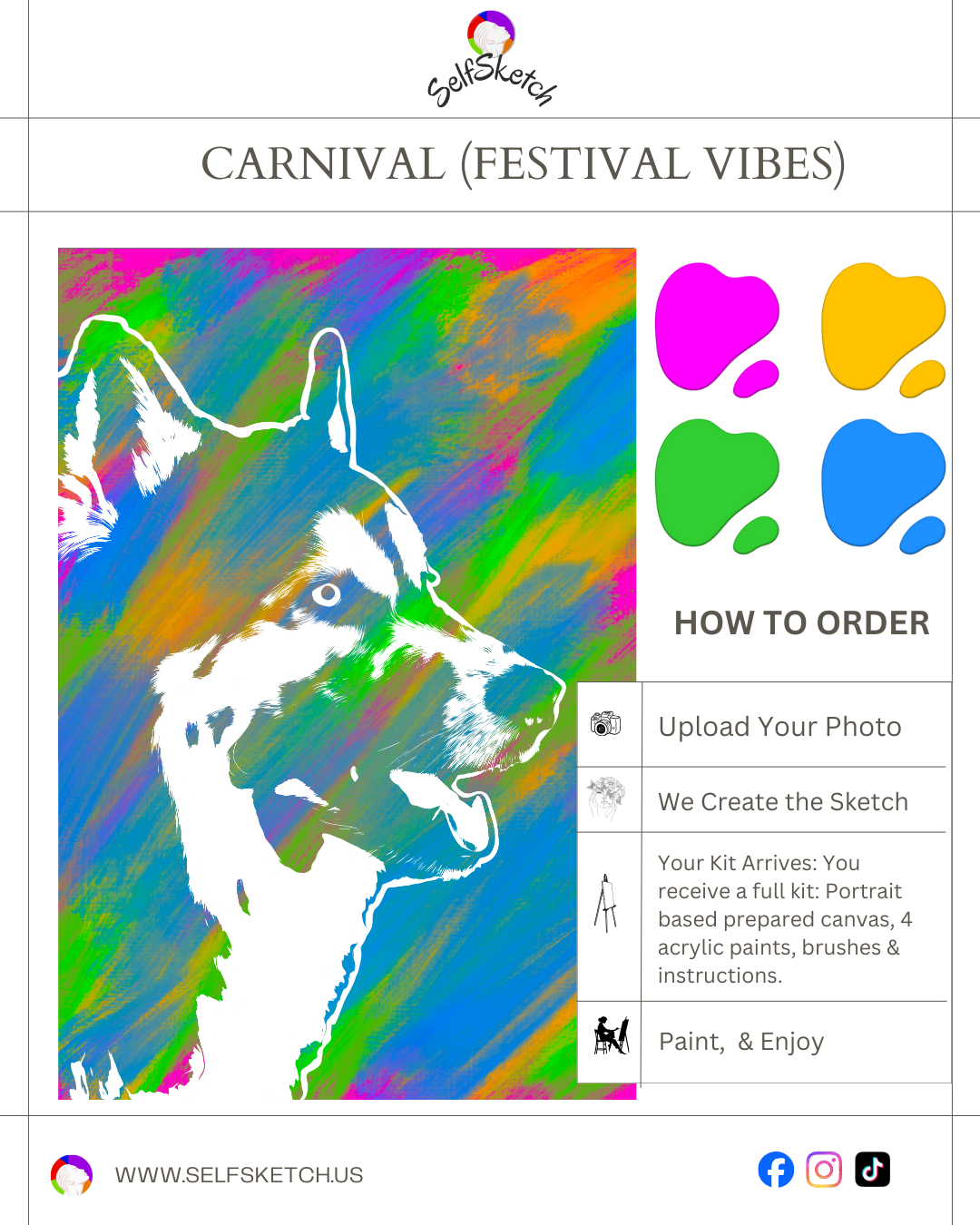 Pet Portrait Painting Kit – Turn Your Pet’s Photo into Art